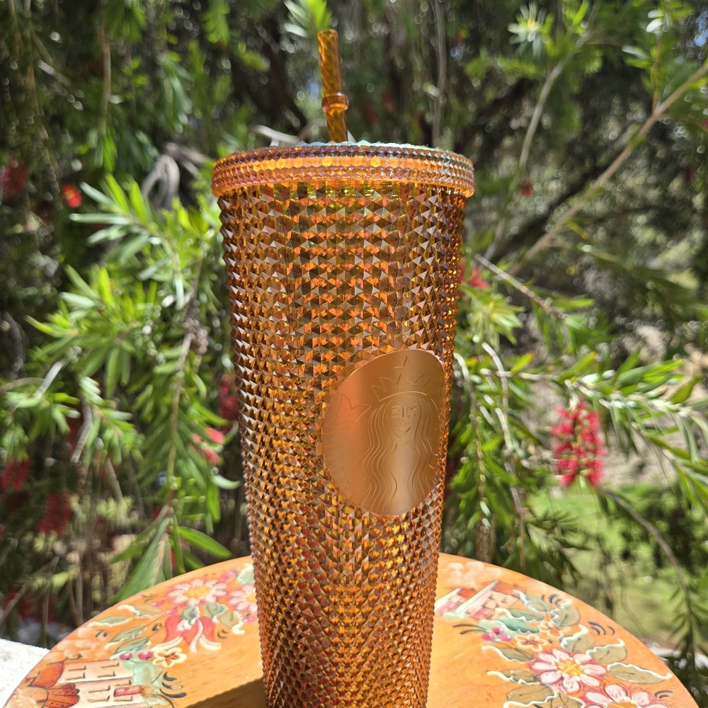 Starbucks 2021 50th Anniversary Gold/Copper Studded Tumbler 24oz‎ Collectible